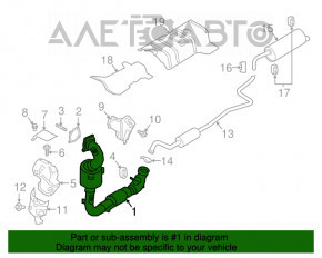 Colector de evacuare cu catalizator pentru Ford Ecosport 18-21 1.0T