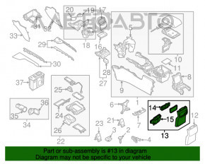 Capacul consolei centrale cu grila de aer Mazda CX-5 17- negru, zgarieturi