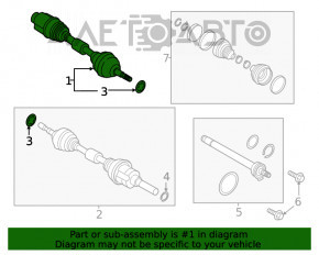 Ax cu semiasă față dreapta Ford Edge 19- 2.0T AWD nou OEM original