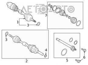 Ax cu semiasă față dreapta Ford Edge 19- 2.0T AWD nou OEM original