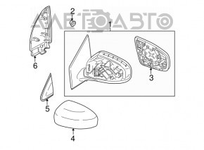 Capacul oglinzii stângi Nissan Murano z51 09-14