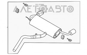 Silencer spate cu baie Ford Escape MK4 20-22 hibrid AWD