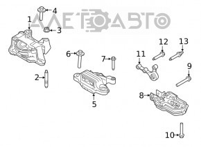 Pernele motorului din spate Ford Escape MK4 20- 2.0T, hibrid, plug-In