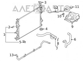 Патрубок охлаждения нижний Ford Escape MK4 20- hybrid, plug-In