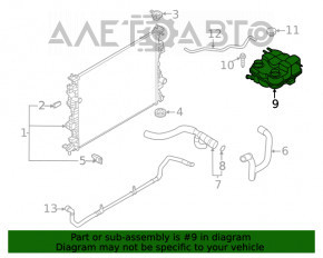 Rezervorul de expansiune al sistemului de răcire Ford Escape MK4 20- hibrid, plug-In fără capac