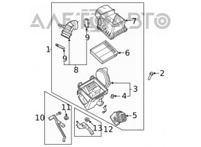 Corpul filtrului de aer Ford Escape MK4 20-22 hibrid