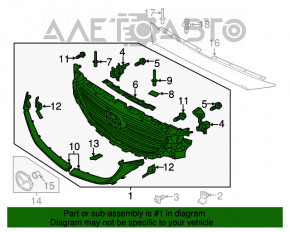 Решетка радиатора grill Mazda CX-9 16- без эмблемы, без вставок, без подиума новый OEM оригинал