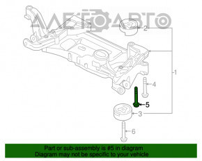 Șurub de fixare a suportului de suspensie față, 2 bucăți, Audi Q3 8U 15-18, 110 mm