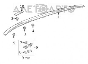 Capacul balustradei din față dreapta Toyota Venza 21-