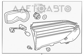 Lampa interioară pentru ușa din spate stânga a portbagajului Toyota Rav4 19- fabricat în SUA