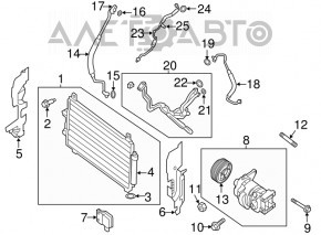 Compresorul de aer condiționat și încălzire pentru Nissan Pathfinder 13-20, tip 2