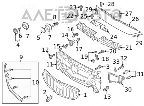 Suport grilă radiator dreapta Mazda 6 18-21 pentru 360 de grade, nou, neoriginal