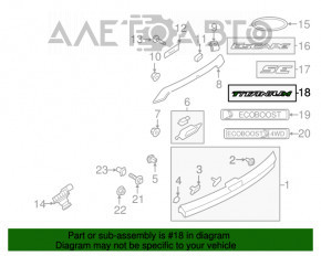 Emblema cu inscripția TITANIUM pentru portiera portbagajului Ford Escape MK3 13-