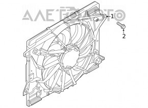 Difuzorul capacului radiatorului gol Ford Escape MK4 20- 2.0T, hibrid, plug-In