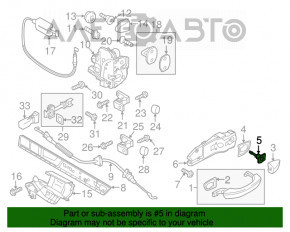 Личинка замка двери передней левой VW Touareg 11-17