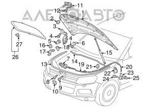 Capota de blocare a capotei VW Touareg 11-17