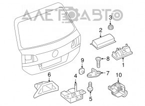 Camera de vizionare spate cu buton și mâner pentru deschiderea portbagajului VW Touareg 11-15 cu acționare electrică.