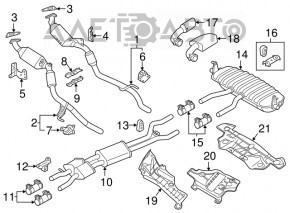 Suport de montare a traseului de evacuare frontal pentru VW Touareg 11-17 3.6