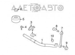 Stabilizator fata VW Touareg 11-17 galben 37mm nou original