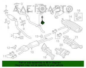 Кронштейн приемной трубы правый VW Touareg 11-17 3.6 задний