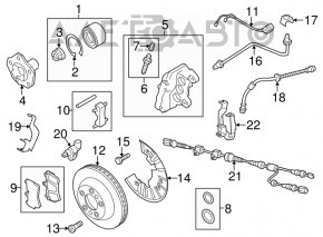 Placă de frână față stânga VW Touareg 11-17 330/32mm