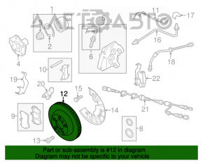 Placă de frână față dreapta VW Touareg 11-17 330/32mm