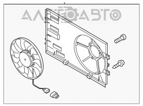 Difuzorul carcasei radiatorului asamblat VW Touareg 11-17 3.6 600W