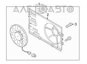 Difuzorul carcasei radiatorului asamblat VW Touareg 11-17 3.6 600W