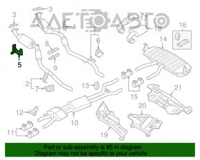 Кронштейн приемной трубы левый VW Touareg 11-17 3.6 передний