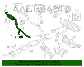 Tubul de admisie cu catalizator spate pentru VW Touareg 11-17 3.6