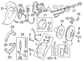 Capac disc de frână spate stânga VW Touareg 11-17