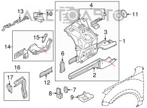 Partea din față dreapta a VW Touareg 11-17