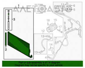 Radiatorul condensatorului de aer condiționat VW Touareg 11-17 3.6