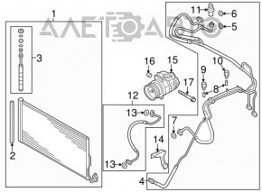 Radiatorul condensatorului de aer condiționat VW Touareg 11-17 3.6 nou neoriginal AND