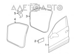 Уплотнитель двери передней правой VW Touareg 11-17