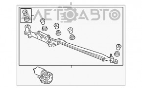 Trapezul de curățare a parbrizului cu motor pentru VW Touareg 11-17