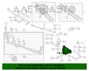 Rezervorul de spălare a parbrizului pentru VW Touareg 11-17 fără duze pentru faruri, fără senzor, gât și capac
