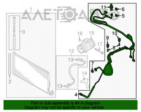 Tubul de aer condiționat, radiatorul și compresorul VW Touareg 11-17 3.6