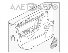 Capacul ușii, cartela frontală stânga VW Touareg 11-14 piele neagră.