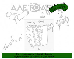 Tubul de admisie pentru VW Touareg 11-17 3.6