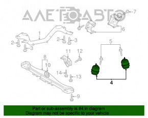 Подушка двигателя правая VW Touareg 11-17 3.6