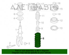 Arcul frontal stânga VW Touareg 11-17, rigiditate galbenă, gri