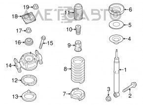 Arc spate dreapta VW Touareg 11-17, rigiditate 2, galbene, 2 rosii