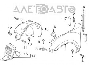 Captuseala aripa fata stanga VW Touareg 11-17 partea spate FPS