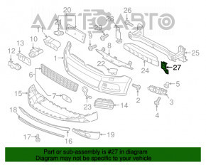 Suportul amplificatorului bara de protecție față stânga VW Touareg 11-14