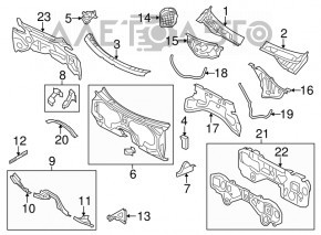 Grila stergator plastic dreapta VW Touareg 11-17 nou original OEM