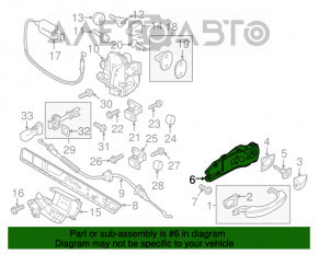 Mecanismul manetei ușii din față stânga VW Touareg 11-17 cu keyless