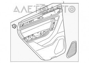 Capacul ușii, cartela din spate stânga VW Touareg 11-14 piele neagră, sub perdea.