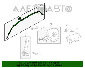 Perdeaua de aerbag lateral dreapta pentru VW Touareg 11-17