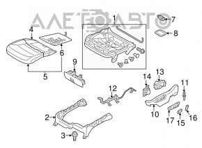 Scaun șofer VW Touareg 11-16 cu airbag, electric, încălzire, piele neagră